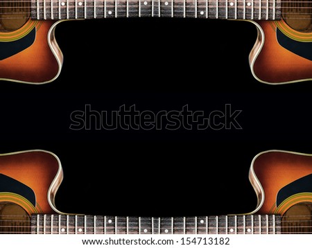 acoustic guitar frame with black space background