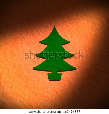 Christmas tree paper design, paper craft card.