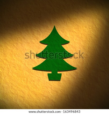 Christmas tree paper design, paper craft card.