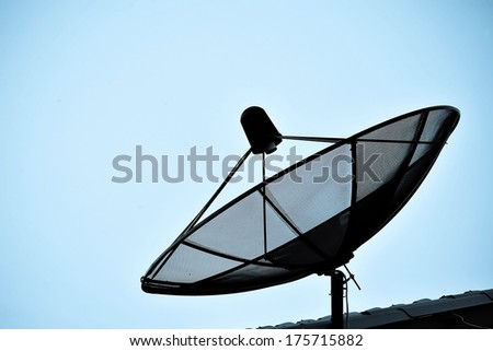 Satellite Communication dish in blue tone