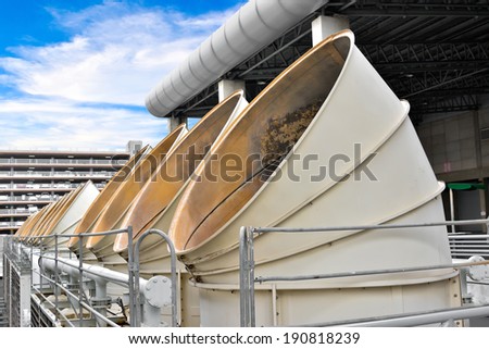 Cooling tower of air conditioner system outside factory