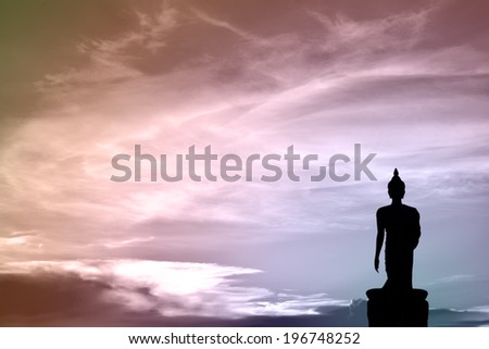 Silhouette of Buddha statue