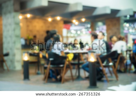 abstract blurred people in food and coffee shop