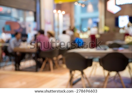 abstract blurred people in food and coffee shop