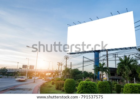 billboard blank for outdoor advertising poster or blank billboard for advertisement at sunset