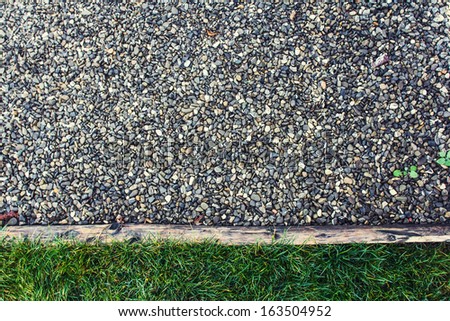 Grass, wood and gravel paving