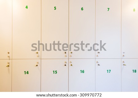 Close-up on modern and elegant lockers in new locker room.