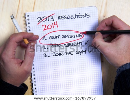 Smoking man Last Years New Year Resolution list failed