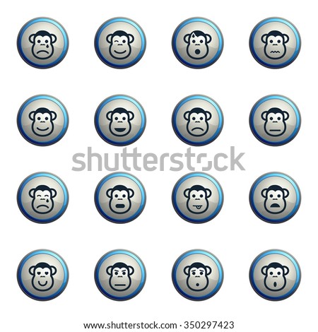 Monkey emotions chrome icons for web