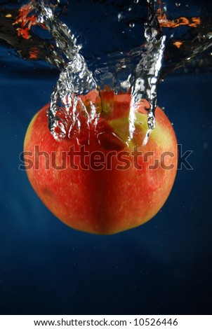Apple fruit in water