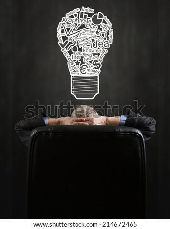 Businessman relaxing on his chair while the business grows