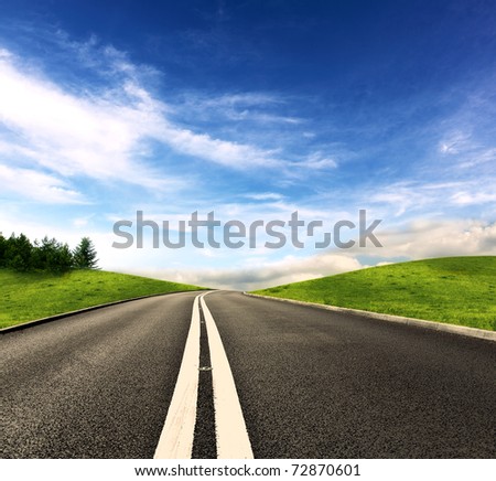 Picture of empty countryside road