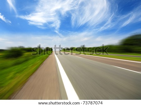 High speed road  with cloud background