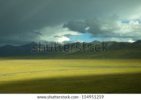 Sunset mountain grasslands