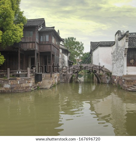 Ancient architecture in China Wuzhen, rivers.