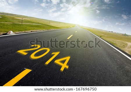 The arrival of the New Year, 2014 Highway, a better future.