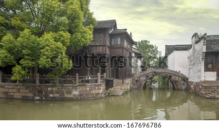 Ancient architecture in China Wuzhen, rivers.