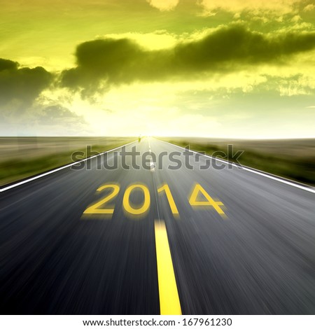 The arrival of the New Year, 2014 Highway, a better future.