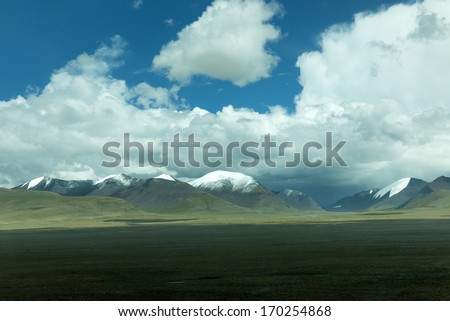 Tibet\'s snow-capped mountains in China