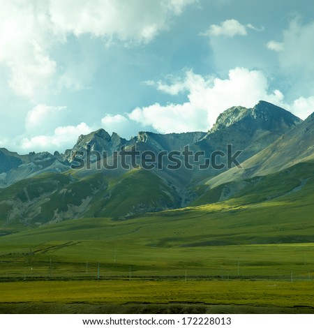 Sunset mountain grasslands