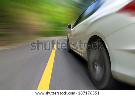 Automobile highway driving, wheel movement.