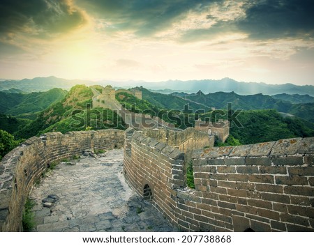 Beijing Great Wall in China, the majestic Great Wall, a symbol of China.