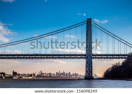 George Washington Bridge spanning the Hudson River, New York