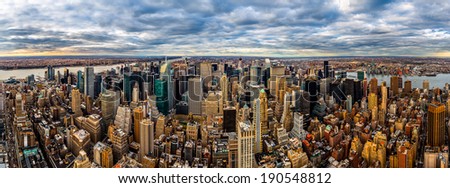 New York panorama on a cloudy afternoon