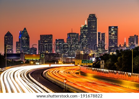 Dallas skyline at sunrise