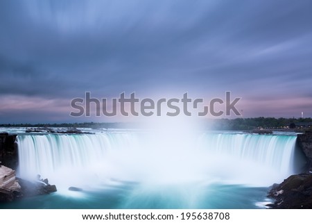Horseshoe Falls at Niagara Falls viewed from the canadian side.