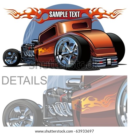 Muscle  Wallpaper on Cartoon Hot Rod Pickup Truck Royalty Free Stock Vector Art