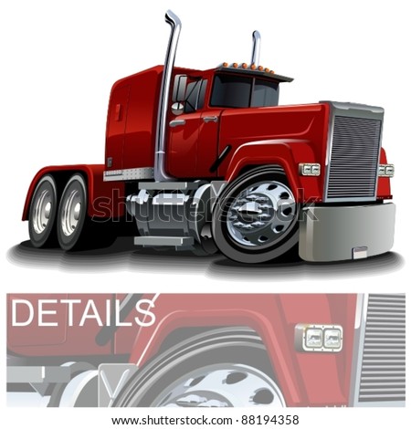 Vector cartoon semi truck Vector cartoon semi truck