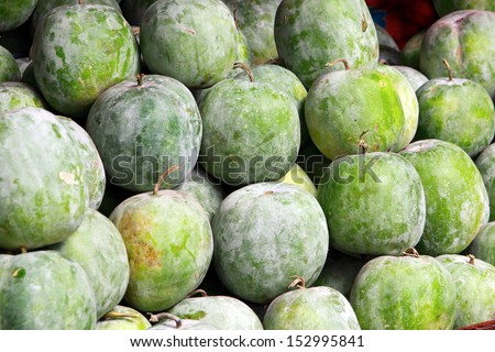 Ash gourd,kumbalanga.This is also called winter melon, white gourd or winter gourd