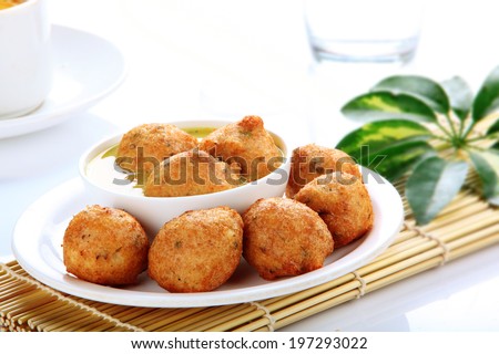 South Indian meal Bonda soup. This is usually served as breakfast or evening snack.