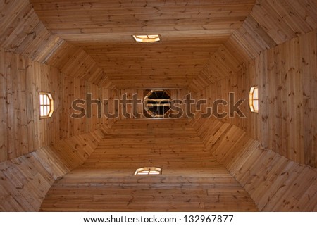 Wooden church from the inside