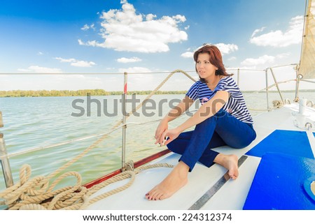 Woman on a yacht