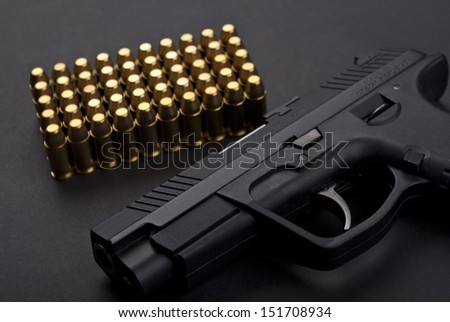 Gun with cartridges
