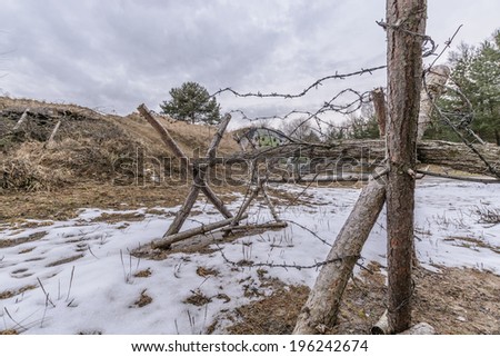 Barbed wire in army space
