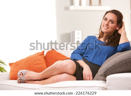 young woman showing off self confidence and relaxed power because she\'s her own