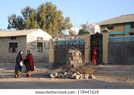 HARGEISA, SOMALIA - JANUARY 8, 2010:Somalis in the streets of the city of Hargeysa. City in Somalia,  capital of  unrecognized state of Somaliland. Much of the population lives in poverty.