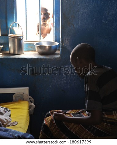 BERBERA, SOMALIA - JANUARY 10, 2010: Berbera mental hospital. The majority of patients treated for depression and post-traumatic syndrome is the result of a bloody civil war and its consequences.