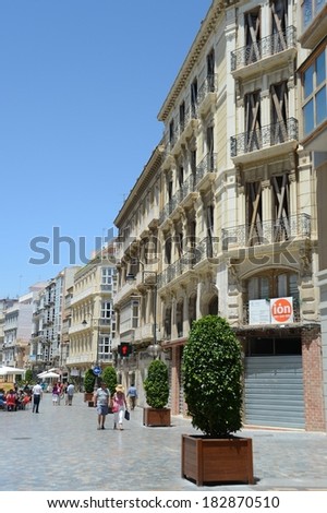 CARTAGENA, SPAIN - MAY 28, 2013: Modern Cartagena has a rich cultural heritage. Mediterranean city and seaport, located on the Southeast coast of Spain, in the  region of Murcia.