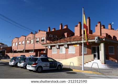 PILAR DE LA HORADADA, SPAIN - APRIL 4, 2014: Pilar de La Horadada is a municipality in Spain, included in the province of Alicante in the Autonomous community of Valencia. City police Department.