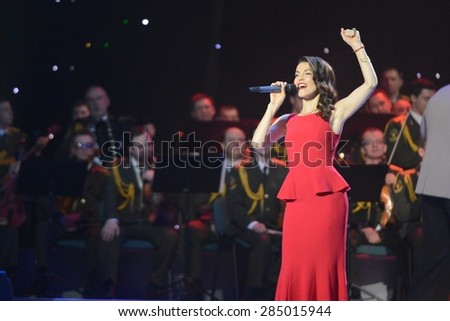 MOSCOW, RUSSIA - FEBRUARY 27, 2014: Sati Casanova - Russian singer, former soloist of the Russian women\'s group \