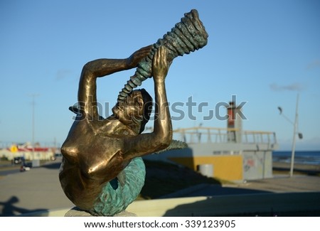 PUNTA ARENAS, CHILE - NOVEMBER 10,2014: Monument to the sailors in Punta Arenas.