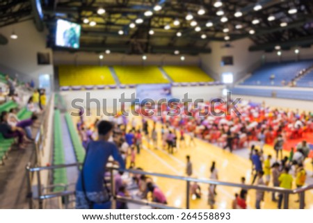Abstract of blurred people in the public indoor stadium