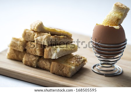 Morning Breakfast, dipping egg and soldiers