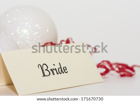 Bride wedding place-card