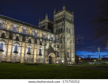 Durham cathedral at night