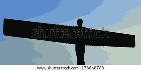 Angel of the North silhouette vector image Angel of the North silhouette vector image